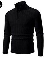 EDDY - Stilvoller Zip-Up Pullover für Herren in Schwarz