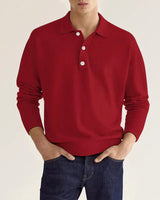 Maxim – LANGARM-POLOSHIRT in Rot