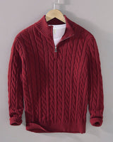 Herren-Pullover mit Rundhalsausschnitt - ACKLEY in Rot