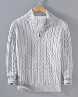 Herren-Pullover mit Rundhalsausschnitt - ACKLEY in Hellgrau