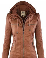 CLARA - ELEGANTE LEDERJACKE in Braun