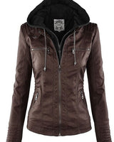 CLARA - ELEGANTE LEDERJACKE in Kaffee