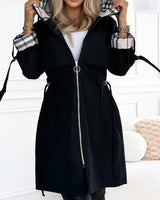 Liaa – Wind- Und Wasserdichter Trenchcoat Mit Kapuze in Schwarz