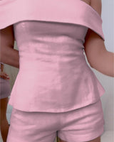 Paisley | Reverskragen Anzug Zweiteiliges Set in Rosa
