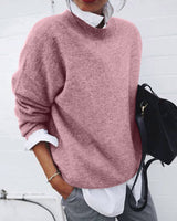 Damen Lässig Langarm Pullover | Warm in Rosa