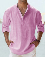 Eckhard | Herren Sommer Hemd | Langarm in Rosa