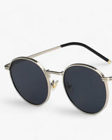 Unisex Designer Sonnenbrille mit Rundgläsern – Nova in Silber Grau