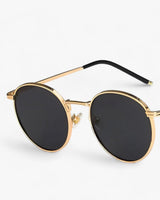 Unisex Designer Sonnenbrille mit Rundgläsern – Nova in Gold Grau