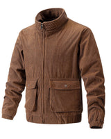 Tommy - Cordjacke mit Reißverschluss in Kaffee