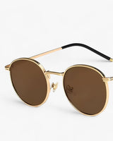 Unisex Designer Sonnenbrille mit Rundgläsern – Nova in Gold Braun