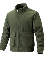 Tommy - Cordjacke mit Reißverschluss in Dunkelgrün