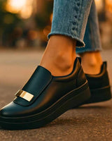 Plateau Loafer Damen in Schwarz