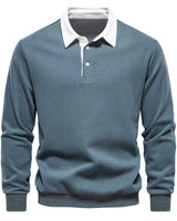 Polo Pullover Herren in Retro Blau