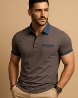 Poloshirt Herren Kurzarm in Dunkelgrau