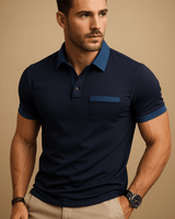 Poloshirt Herren Kurzarm in Marineblau