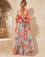 Liaya – Stilvolles „Korallengarten“-Kleid in Orange