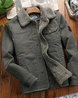Aviator-Tradition™ Jacke aus Baumwolle mit Fleecefutter / Die Offizielle Jacke für Mutige und Stilbewusste Männer! in Olivgrün