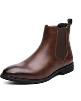 Herren Lederstiefelette mit seitlichem Gummizug - Heberto in Braun