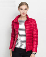 Lara | Damen Warmer Kurzer Steppmantel in Rot