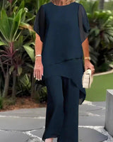 Oda | Asymmetrisches Loungewear-Set in Marineblå