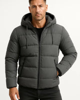 Pufferjacke Herren Mit Kapuze in Grau