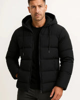 Pufferjacke Herren Mit Kapuze in Schwarz