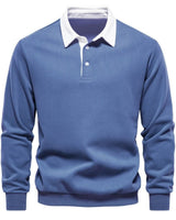 Pullover Herren Regular Fit mit Polokragen in Blau
