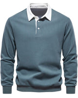 Pullover Herren Regular Fit mit Polokragen in Grün