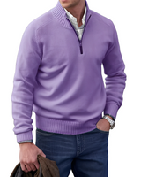 Jeremy - Moderner Herrenpullover mit Zipper in Purple