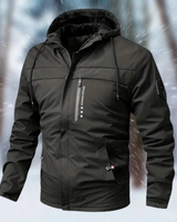 Rafael | Herren Regenjacke Wasserdicht Mit Kapuze Und Wärme Design in Schwarz