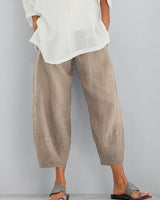Ragnhild | Damen Weite Hose Knöchellang Lockere Passform in Beige