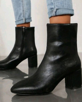 Rahel | Damen Orthopädische Stiefeletten mit Absatz und Verschluss in Schwarz