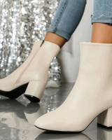 Rahel | Damen Orthopädische Stiefeletten mit Absatz und Verschluss in Beige