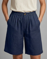 Rania | Damen Bermuda Shorts mit Kordelzug in Marineblau