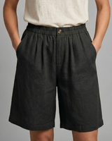 Rania | Damen Bermuda Shorts mit Kordelzug in Schwarz