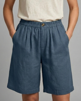 Rania | Damen Bermuda Shorts mit Kordelzug in Blau