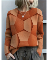 Rebecca | Damen Pullover mit 3D Muster in Orange