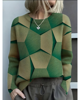 Rebecca | Damen Pullover mit 3D Muster in Grün