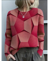 Rebecca | Damen Pullover mit 3D Muster in Rot