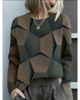 Rebecca | Damen Pullover mit 3D Muster in Schwarz