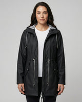 Regenmantel Damen Kapuze in Schwarz