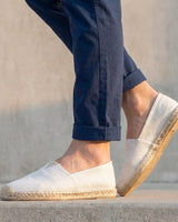 Reimar | Herren Espadrilles Schlupfschuh Jutesohle in Weiß