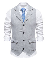 Reinhold | Herren Vintage Weste mit Knöpfen in Grau