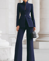 Ricarda | Damen Hosenanzug Set mit Tailliertem Blazer in Blau