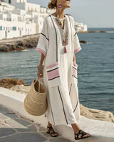 Selma | Elegantes Maxikleid in Braunrosa