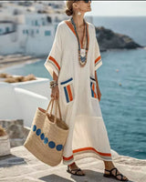 Selma | Elegantes Maxikleid in Blauorange
