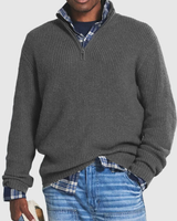 Robert | Herren Lässige Pullover mit Reißverschluss in Grau