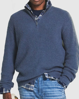 Robert | Herren Lässige Pullover mit Reißverschluss in Blau