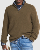 Robert | Herren Lässige Pullover mit Reißverschluss in Braun