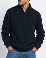 Robert | Herren Lässige Pullover mit Reißverschluss in Schwarz